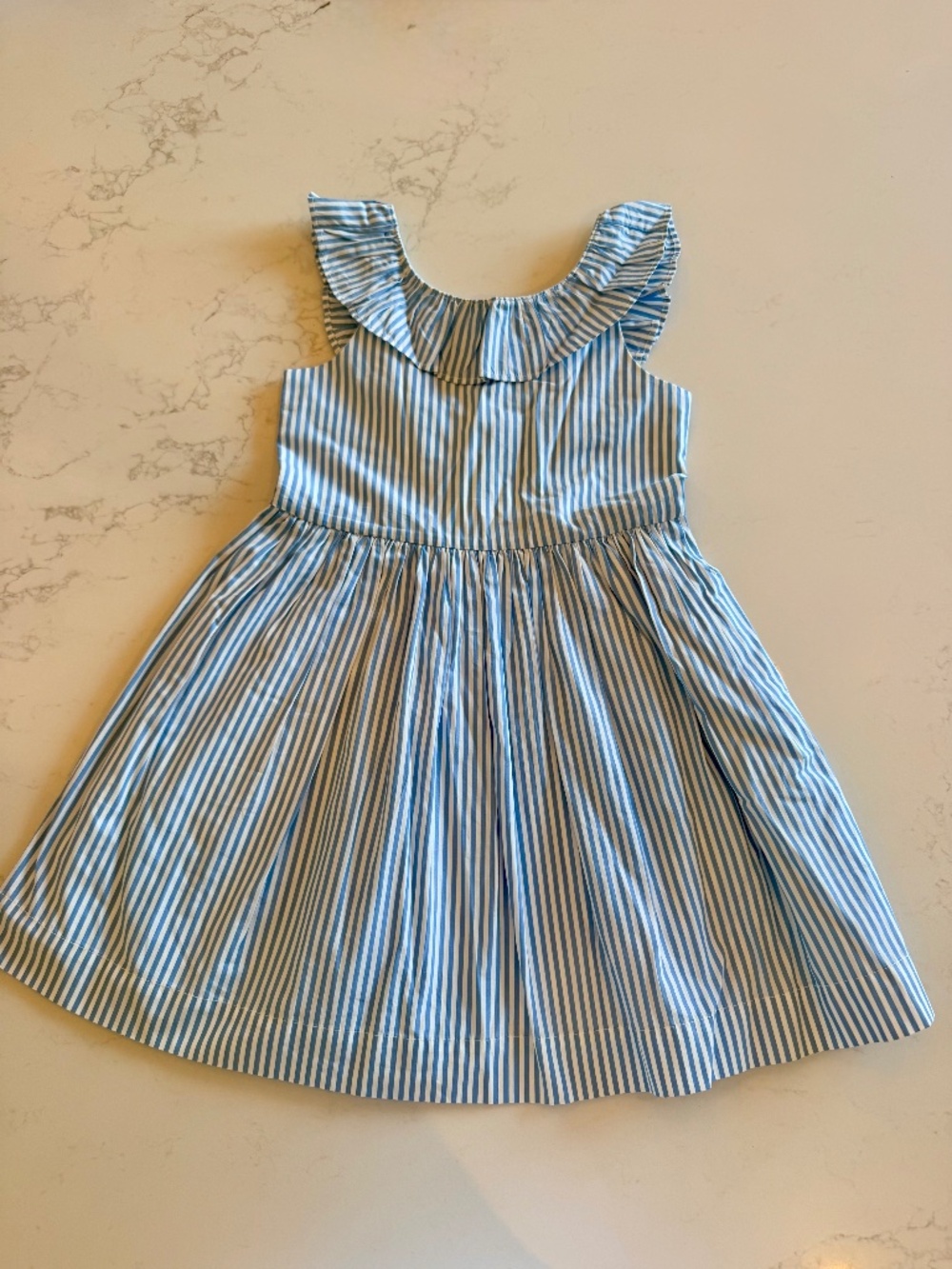 Crew Cuts JCrew Girls Blue and White Striped Dress Size 5